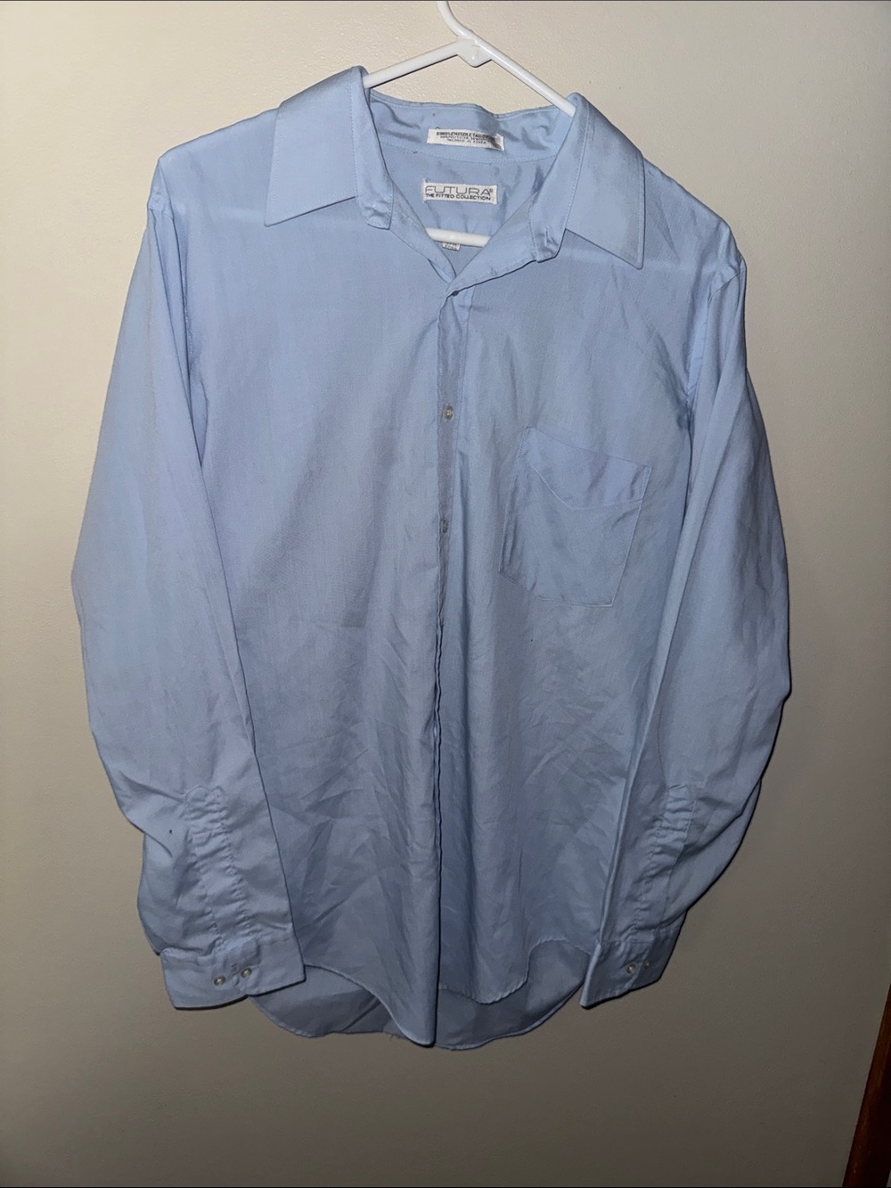Light Blue Men's Dress Shirt with Spread Collar